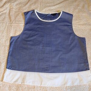 Theory Blue and white Top L never used.